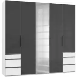 Möbelix Drehtürenschrank 250cm Level, Grau/weiß Angebot