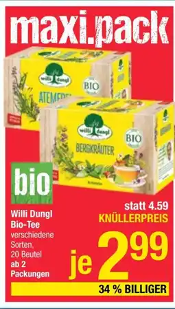Maximarkt Willi Dungl Bio-Tees Angebot