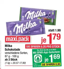 Maximarkt Milka schokolade Angebot