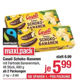 Maximarkt Casali schoko-bananen mit fairtrade bananenmark, Angebot