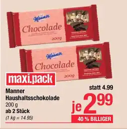 Maximarkt Manner haushaltsschokolade Angebot