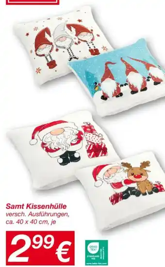 KiK Samt Kissenhülle Angebot
