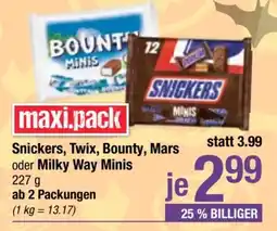 Maximarkt Snickers, twix, bounty, mars oder milky way minis Angebot