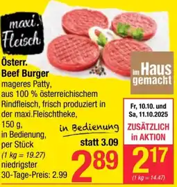 Maximarkt Österr beef burger Angebot