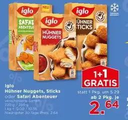 Unimarkt iglo Hühner Nuggets, Sticks oder Safari Abenteuer Angebot