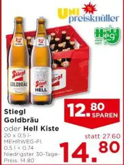 Unimarkt Stiegl Goldbräu oder Hell Kiste Angebot