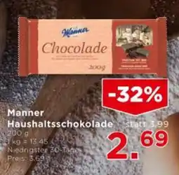 Unimarkt Manner Haushaltsschokolade Angebot