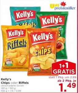 Unimarkt Kelly's Chips oder Riffels Angebot