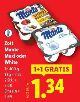 Lidl Zott monte maxi oder white Angebot