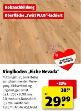 Hagebau Vinylboden eiche nevada Angebot