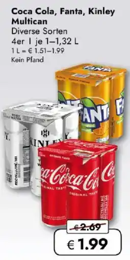Travel FREE Coca cola, fanta, kinley multican Angebot