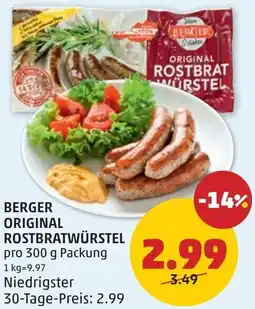 PENNY Berger original rostbrat wurstel Angebot
