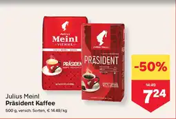 MPreis Julius Meinl Präsident Kaffee Angebot