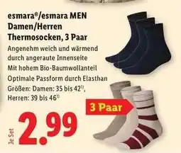 Lidl esmara /esmara MEN Damen/Herren Thermosocken, 3 Paar Angebot