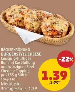 PENNY Bäckerkrönung burgerstyle cheese Angebot