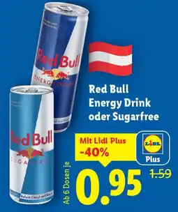 Lidl Red bull energy drink oder sugarfree Angebot