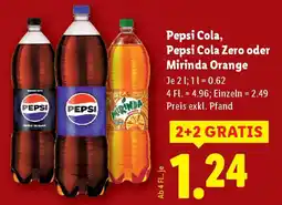 Lidl Pepsi cola zero oder mirinda orange Angebot