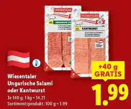 Lidl Wiesentaler ungarische salami oder kantwurst Angebot