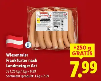 Lidl Wiesentaler frankfurter nach landmetzger art Angebot