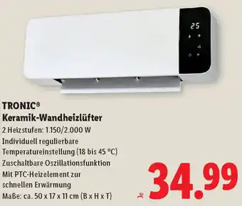 Lidl Tronic keramik wandheizlüfter Angebot
