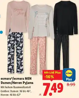 Lidl Esmara men damen/herren pyjama Angebot