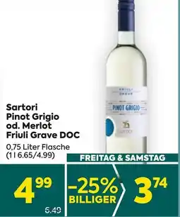 Billa Sartori Pinot Grigio od. Merlot Friuli Grave DOC Angebot