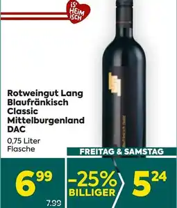 Billa Rotweingut Lang Blaufränkisch Classic Mittelburgenland DAC Angebot