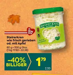 Billa Steirerkren wie frisch gerieben od. mit Apfel Angebot