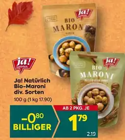 Billa Ja! Natürlich Bio Maroni Angebot
