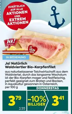 Billa Ja! Natürlich Waldviertler Bio Karpfenfilet Angebot
