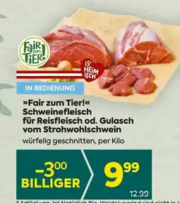 Billa Schweinefleisch für Reisfleisch od. Gulasch vom Strohwohlschwein Angebot