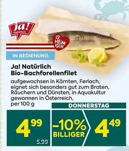 Billa Ja! Natürlich Bio Bachforellenfilet Angebot