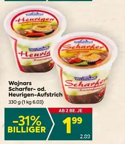 Billa Wojnars Scharfer-od. Heurigen Aufstrich Angebot