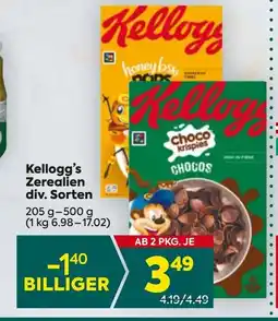 Billa Kellogg's Zerealien Angebot
