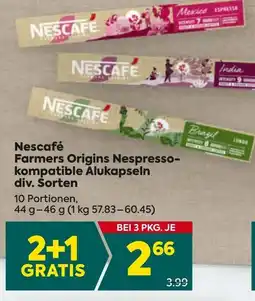 Billa Nescafé Farmers Origins Nespresso kompatible Alukapseln Angebot