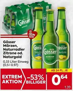 Billa Gösser Märzen, Naturradler Zitrone od. Naturgold Angebot