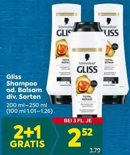 Billa Gliss Shampoo od. Balsam Angebot