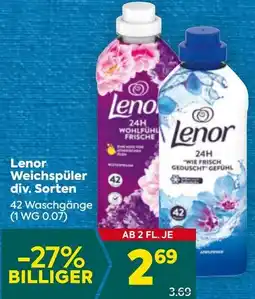 Billa Lenor Weichspüler div. Sorten Angebot