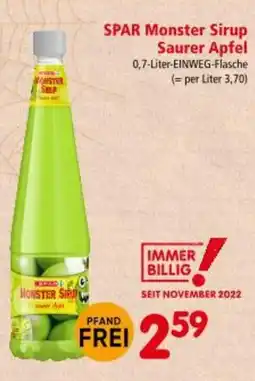 Interspar SPAR Monster Sirup Saurer Apfel Angebot