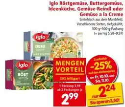 Interspar Iglo Röstgemüse, Buttergemüse, Ideenküche, Gemüse Reindl oder Gemüse a la Creme Angebot