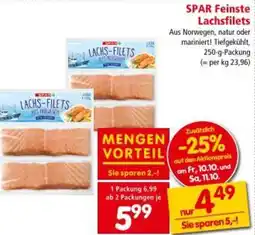 Interspar Spar feinste lachsfilets Angebot