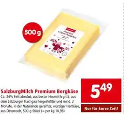 Interspar Salzburg Milch Premium Bergkäse Angebot