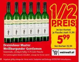 Interspar Dreisiebner Muster Weißburgunder Gentlemen Angebot