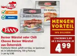 Interspar Berner Würstel oder Chili Cheese Berner Würstel aus Österreich Angebot