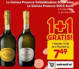 Interspar La Gioiosa Prosecco Valdobbiadene DOCG oder La Gioiosa Prosecco DOCG Asolo Angebot