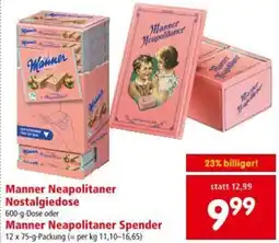 Interspar Manner Neapolitaner Nostalgiedose oder Manner Neapolitaner Spender Angebot