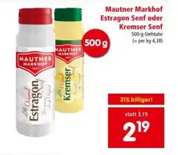 Interspar Mautner Markhof Estragon Senf oder Kremser Senf Angebot