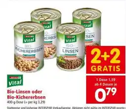 Interspar Bio-Linsen oder Bio-Kichererbsen Angebot