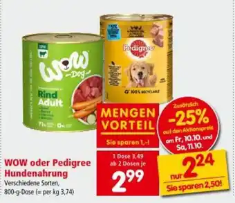 Interspar WOW oder Pedigree Hundenahrung Angebot