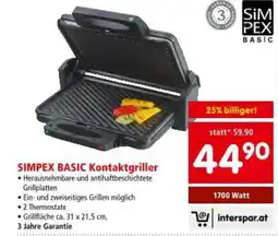 Interspar Simpex basic kontaktgriller Angebot